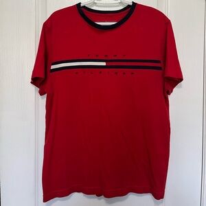Red Tommy Hilfiger Logo short sleeve T-shirt